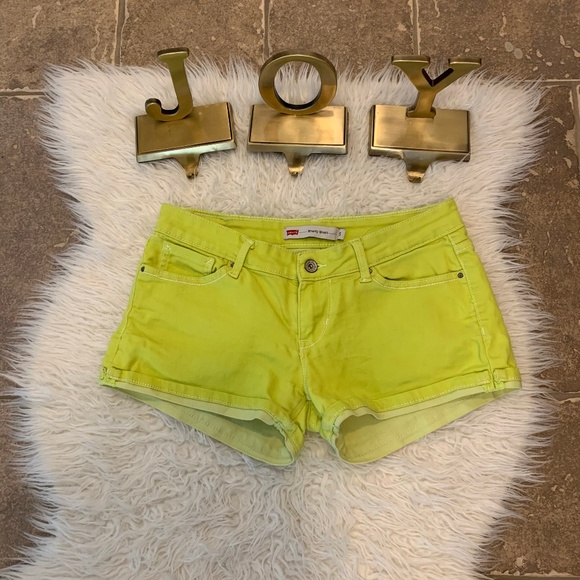 Levi's Pants - Levi's Neon Green Shorty Short Jean Shorts
